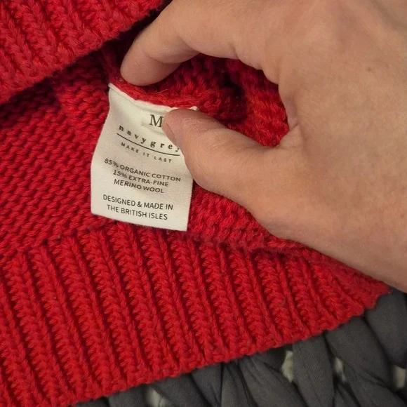 Navygrey Cotton Boxy Crew Jumper